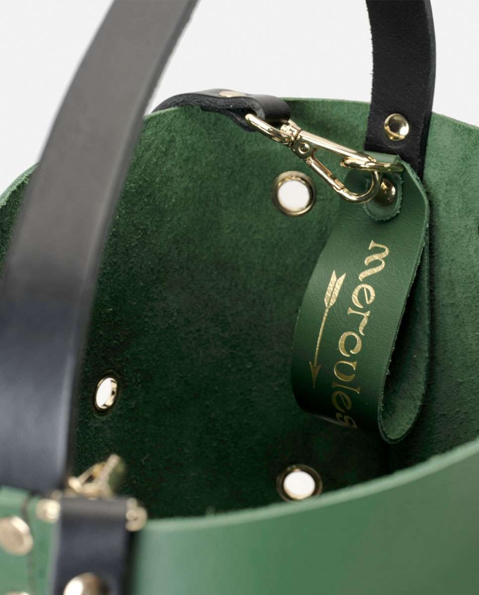 Bolso de hombro bucket trip de piel grande cubo - Mercules - Verde Verde-5