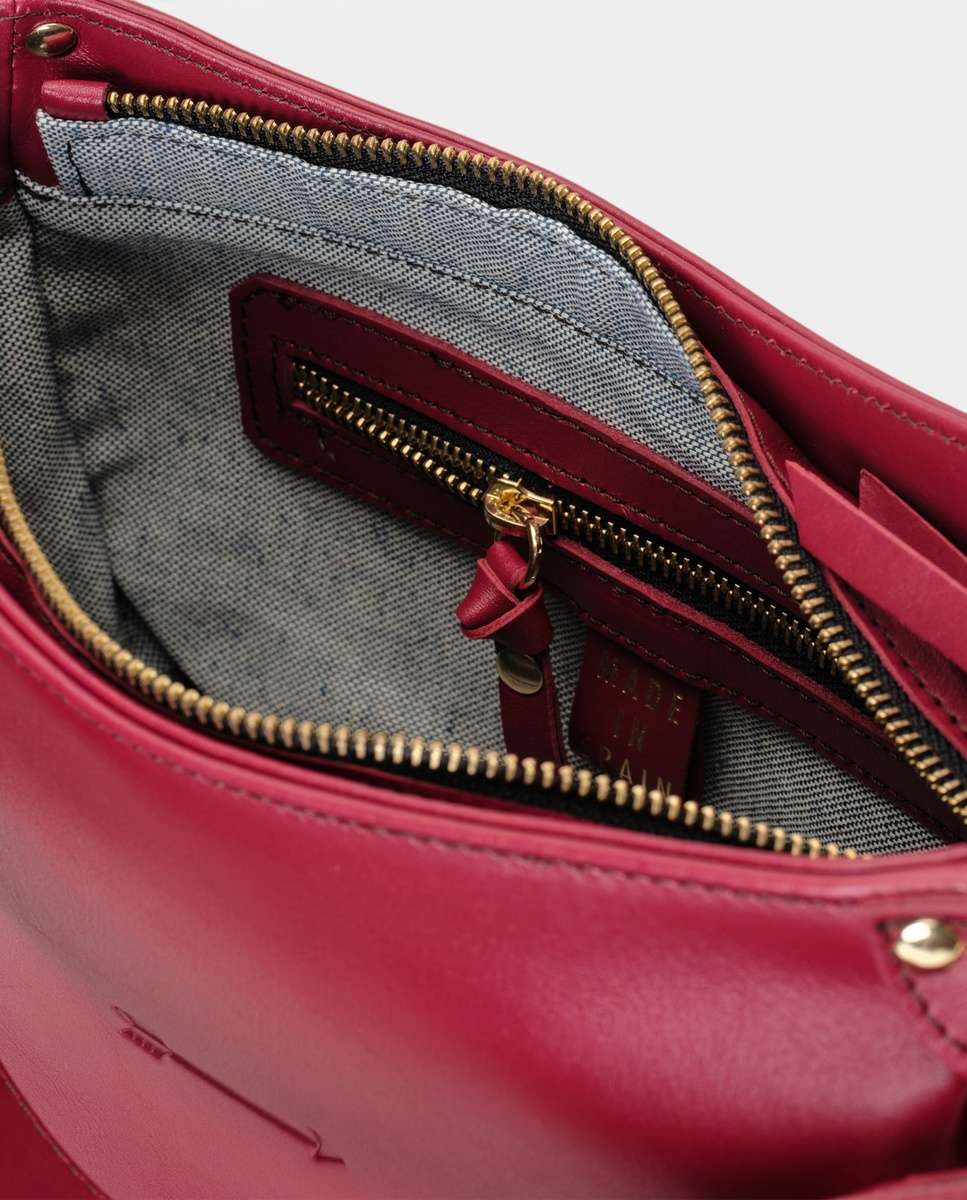 Bolso de hombro coney de piel mediano de luna - Mercules - Rojo Rojo-6