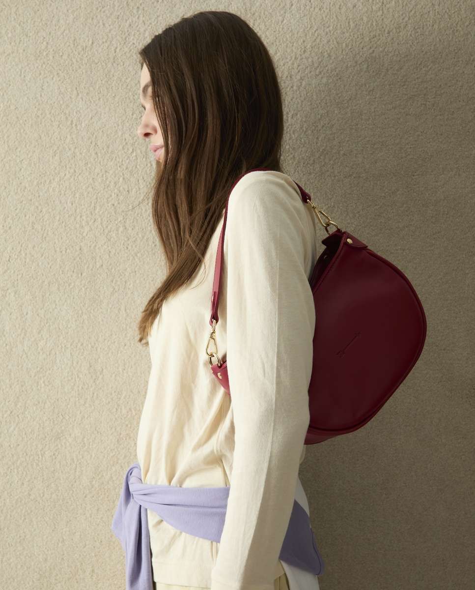 Bolso de hombro coney de piel mediano de luna - Mercules - Rojo Rojo-2