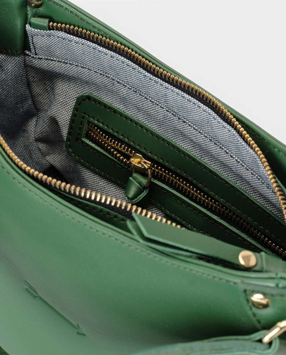 Bolso de hombro coney de piel mediano de luna - Mercules - Verde Verde-4