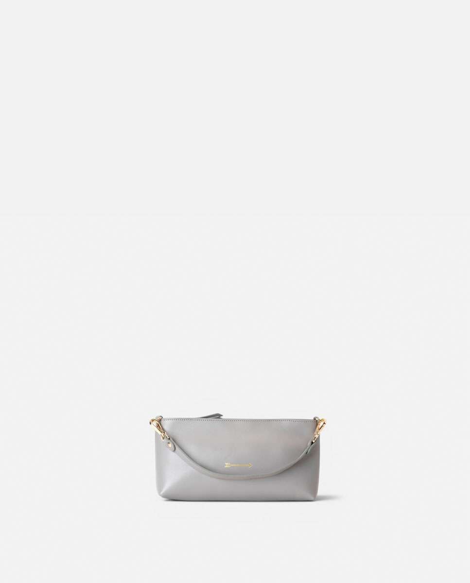 Bolso pequeño carri de piel pequeño forma baguette - Mercules - Gris Gris-3