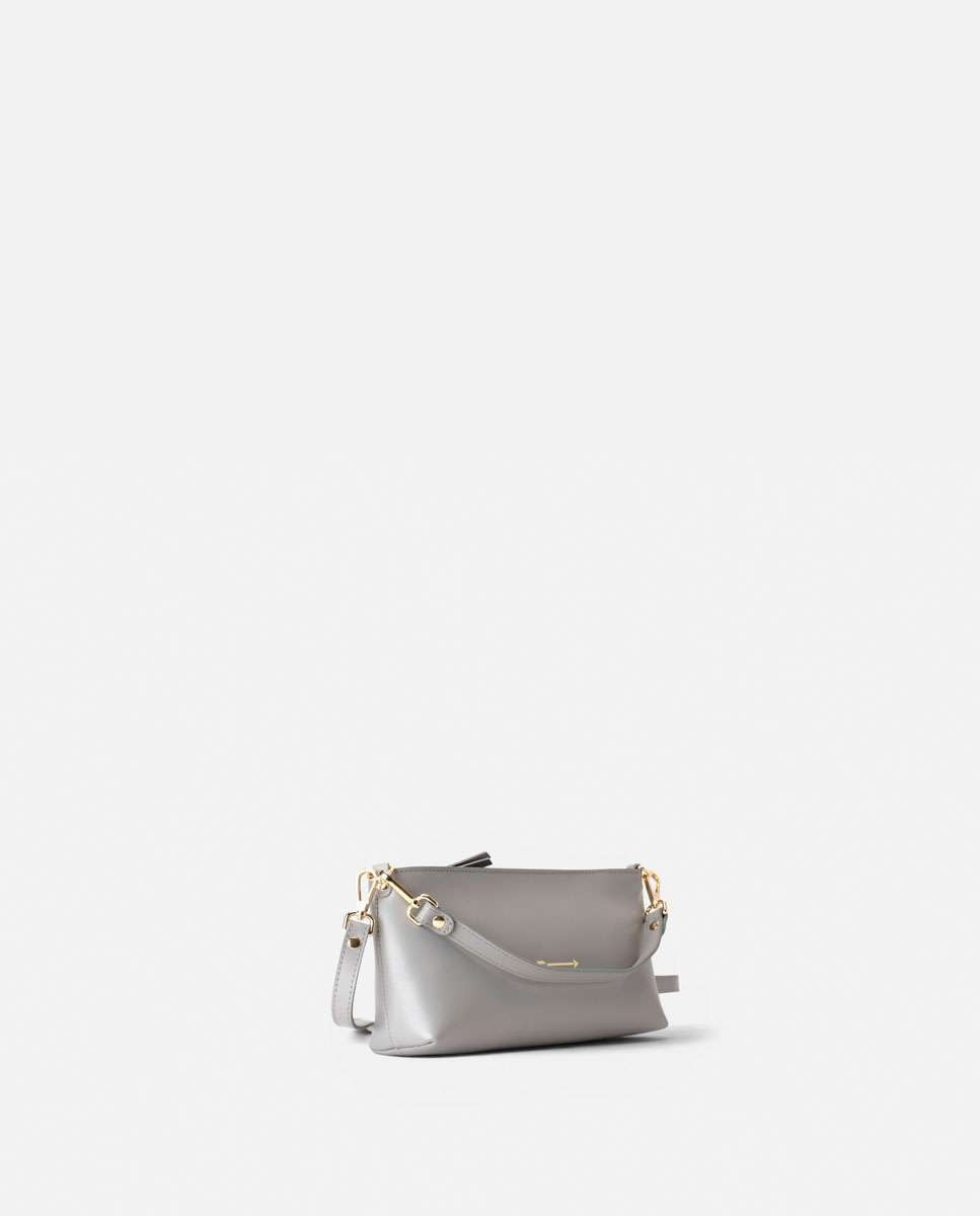 Bolso pequeño carri de piel pequeño forma baguette - Mercules - Gris Gris-2