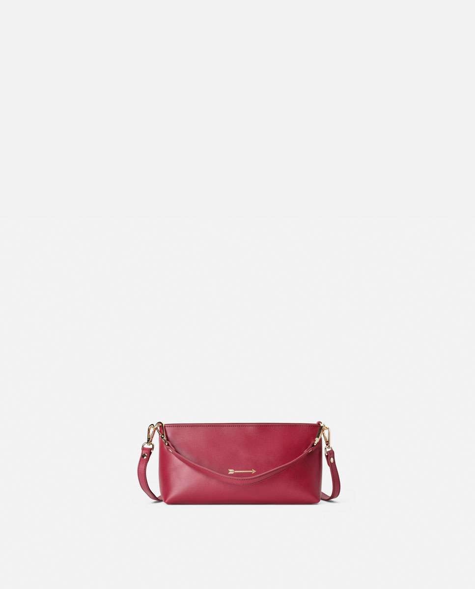 Bolso pequeño carri de piel pequeño forma baguette - Mercules - Rojo Rojo-1