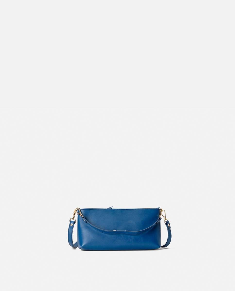 Bolso pequeño carri de piel pequeño forma baguette - Mercules - Navy Navy-1