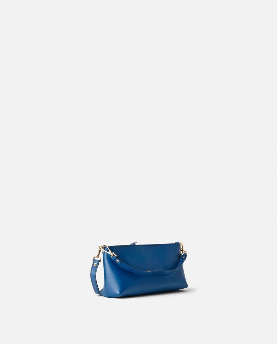 Bolso pequeño carri de piel pequeño forma baguette - Mercules - Navy Navy-4