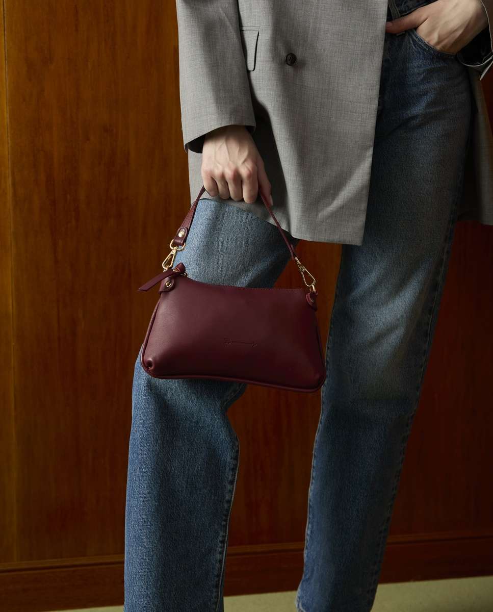 Bolso pequeño foxy de piel pequeño - Mercules - Burdeos Burdeos-2