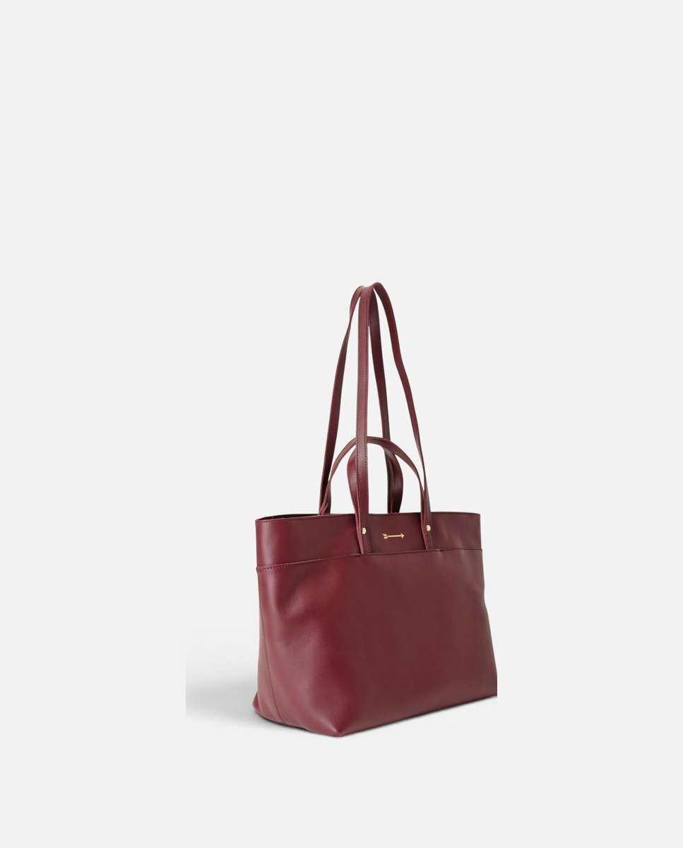 Bolso de hombro jumbo de piel grande - Mercules - Burdeos Burdeos-4