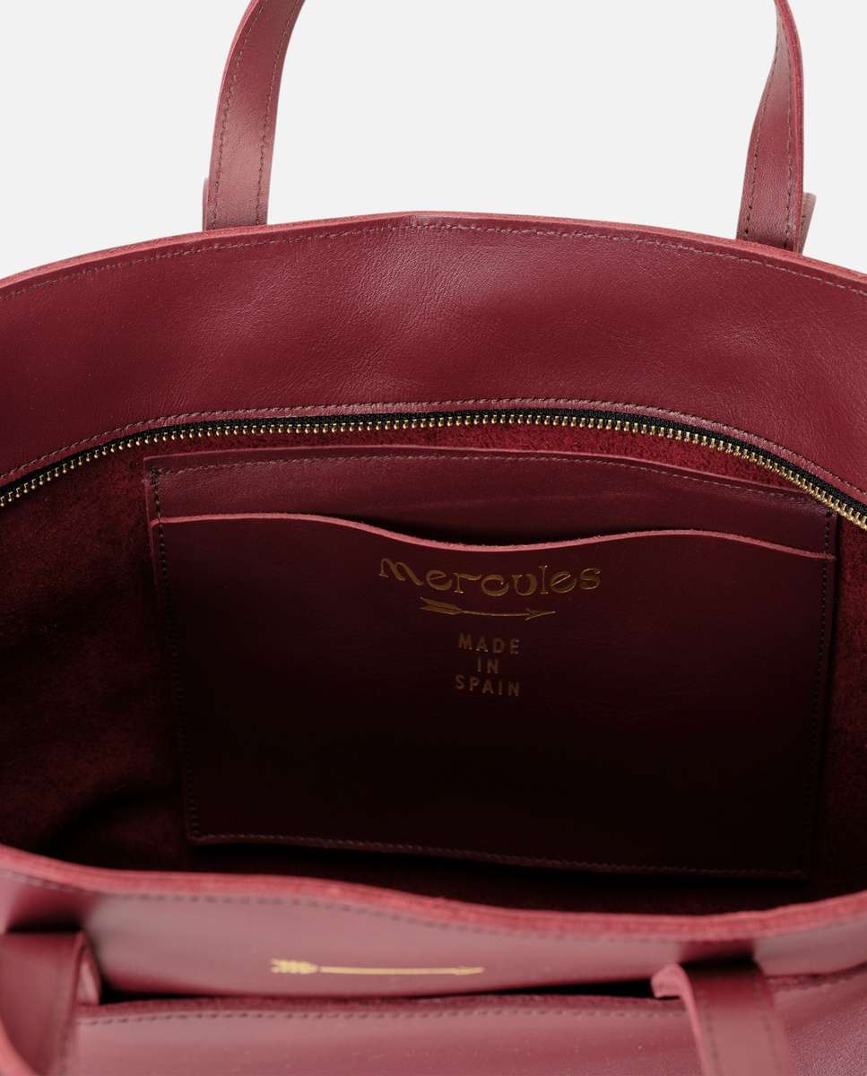 Bolso de hombro jumbo de piel grande - Mercules - Burdeos Burdeos-3
