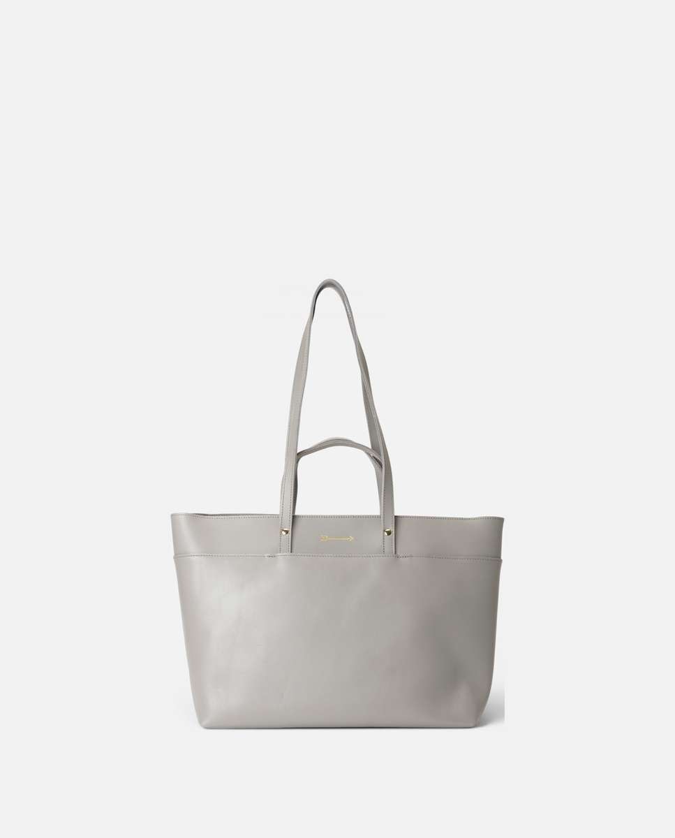 Bolso de hombro jumbo de piel grande - Mercules - Gris Gris-1