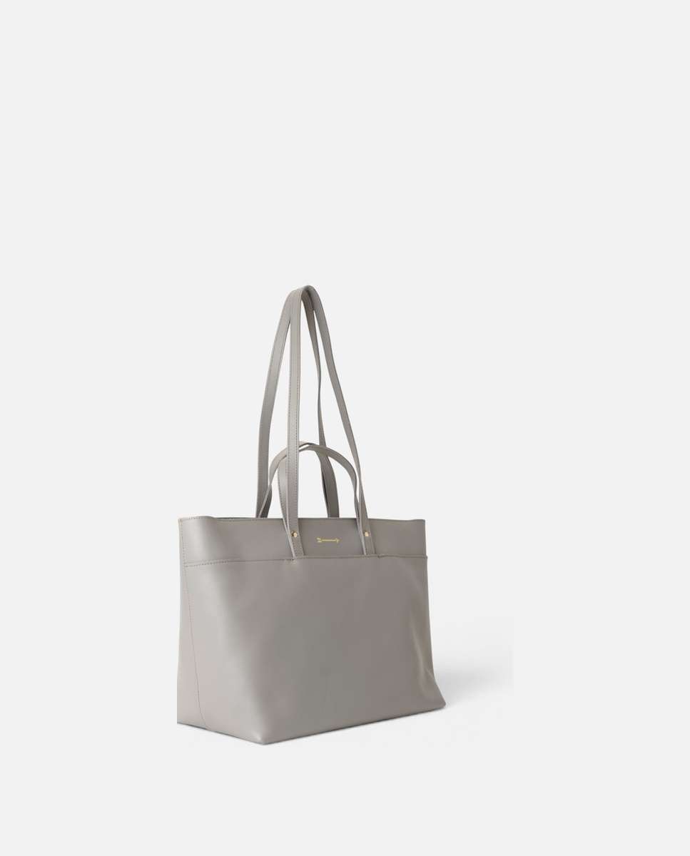 Bolso de hombro jumbo de piel grande - Mercules - Gris Gris-4