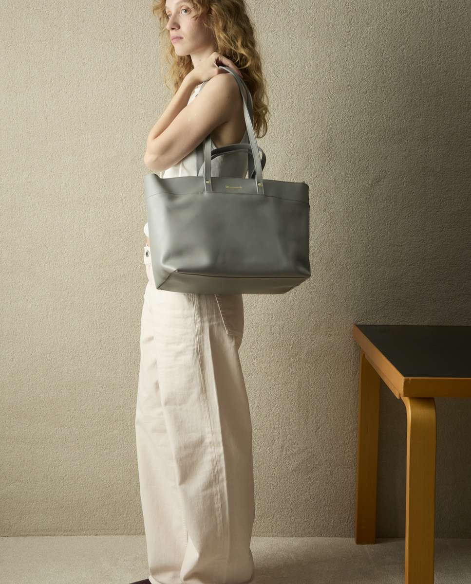 Bolso de hombro jumbo de piel grande - Mercules - Gris Gris-2