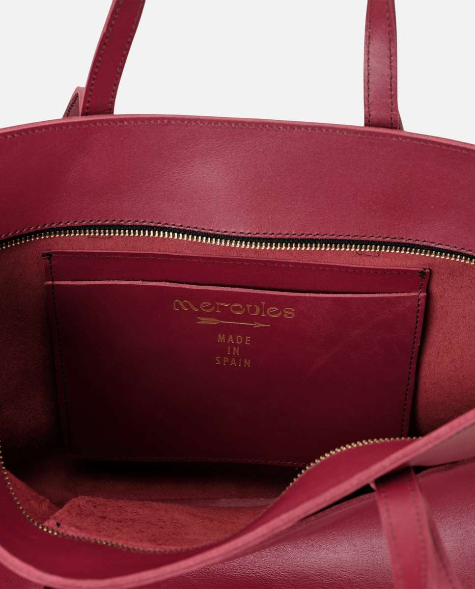 Bolso de hombro jumbo de piel grande - Mercules - Rojo Rojo-3