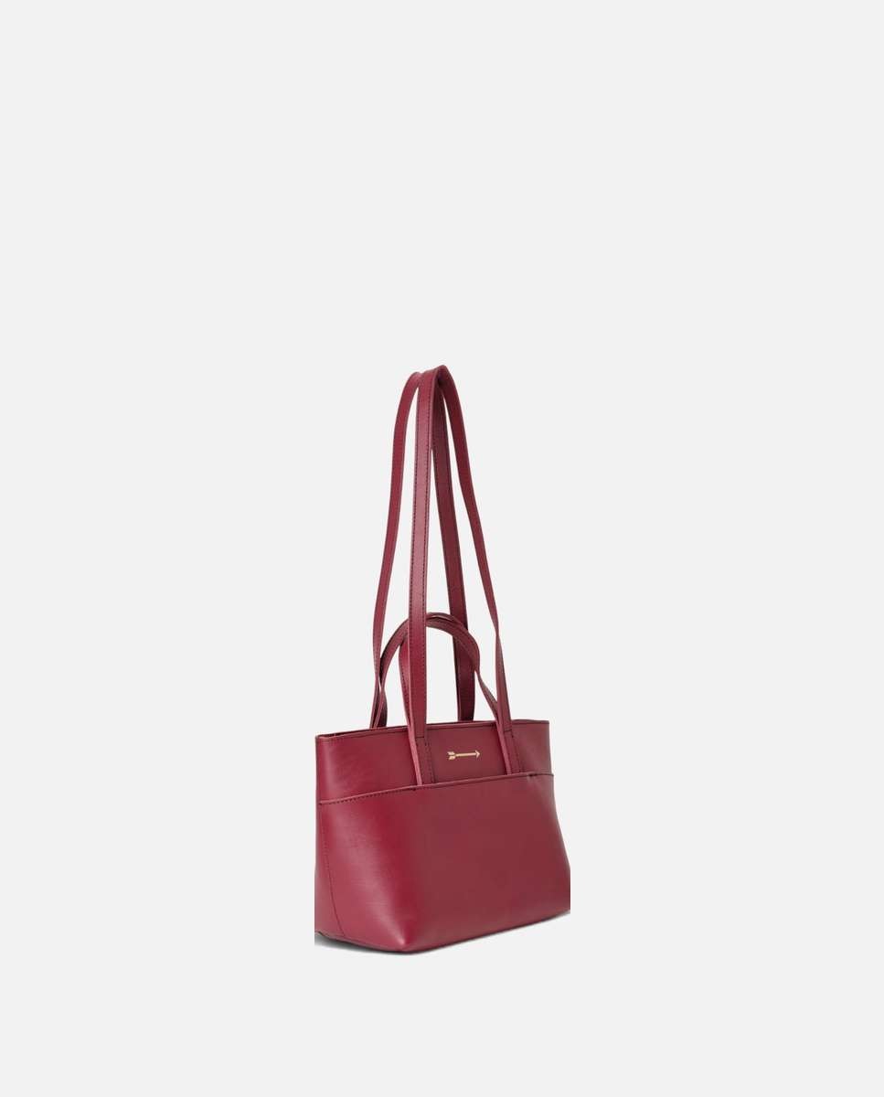 Bolso de hombro mini jumbo de piel mediano - Mercules - Rojo Rojo-4