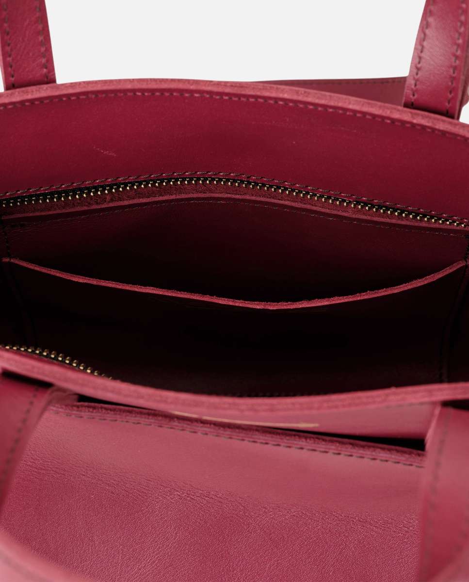 Bolso de hombro mini jumbo de piel mediano - Mercules - Rojo Rojo-3