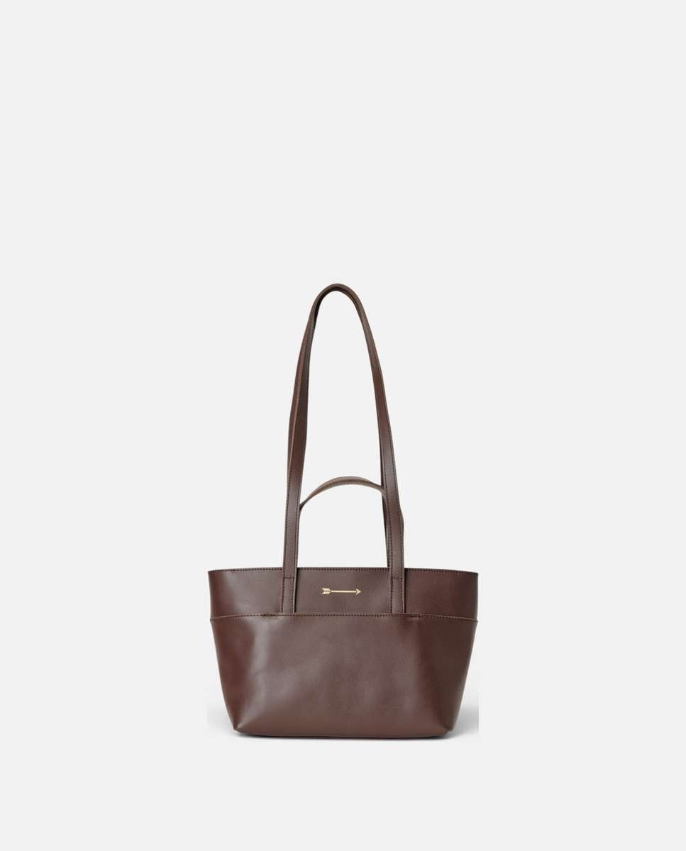 Bolso de hombro mini jumbo de piel mediano - Mercules - Marrón oscuro Marrón oscuro-1