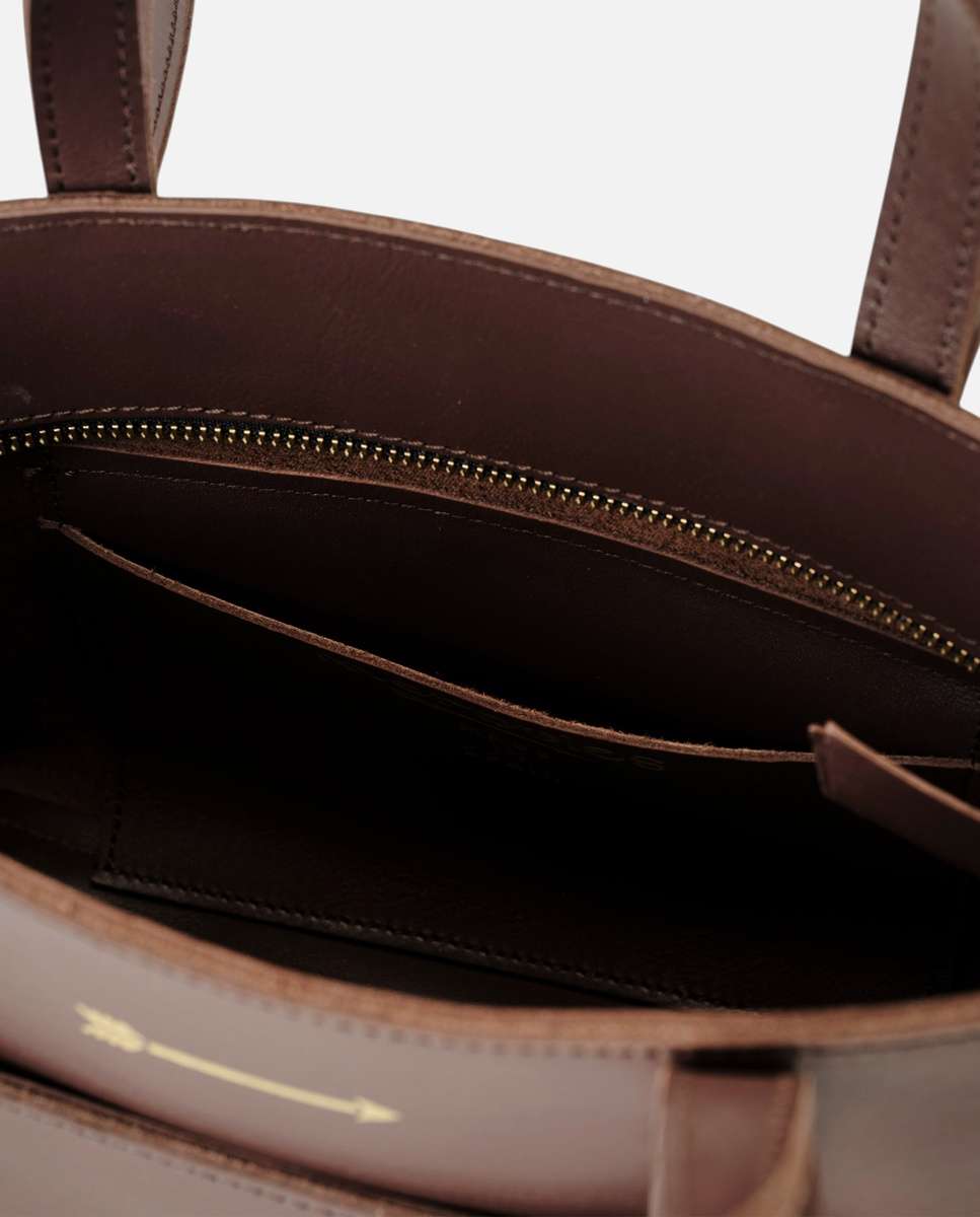 Bolso de hombro mini jumbo de piel mediano - Mercules - Marrón oscuro Marrón oscuro-2