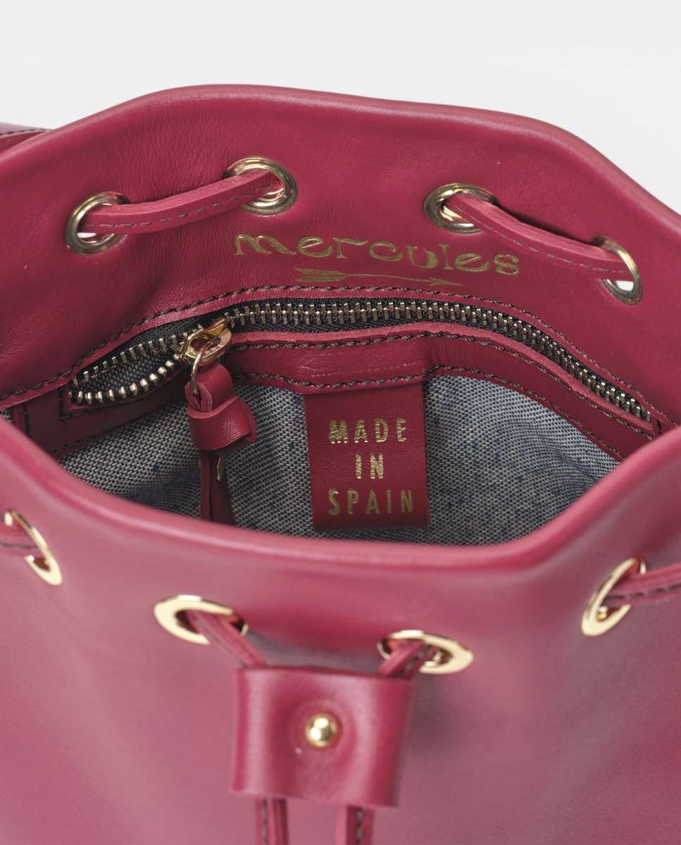 Bolso de hombro pampa de piel mediano bombonera - Mercules - Rojo Rojo-2