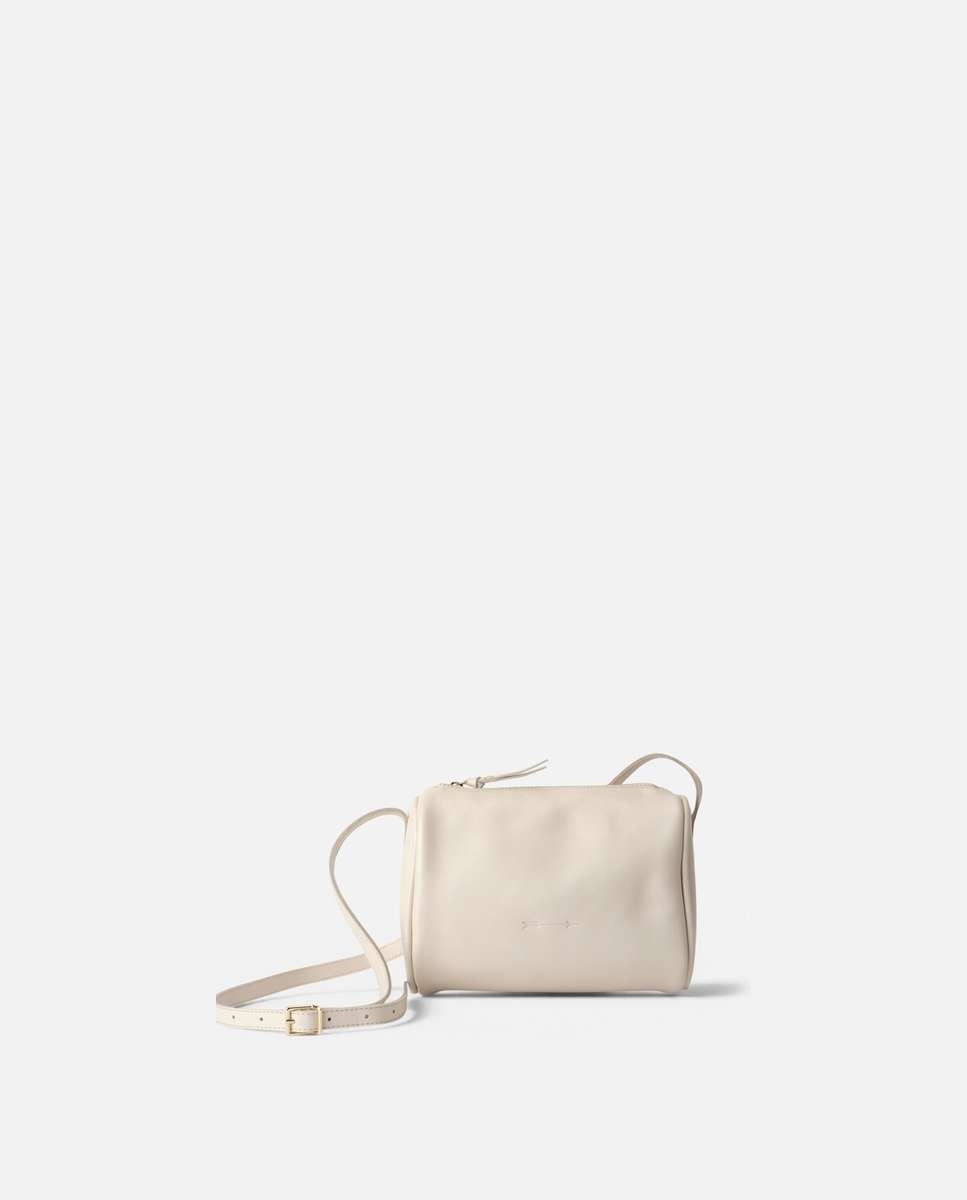 Bolso pequeño parker de piel pequeño forma cilíndrica - Mercules - Hueso Hueso-1