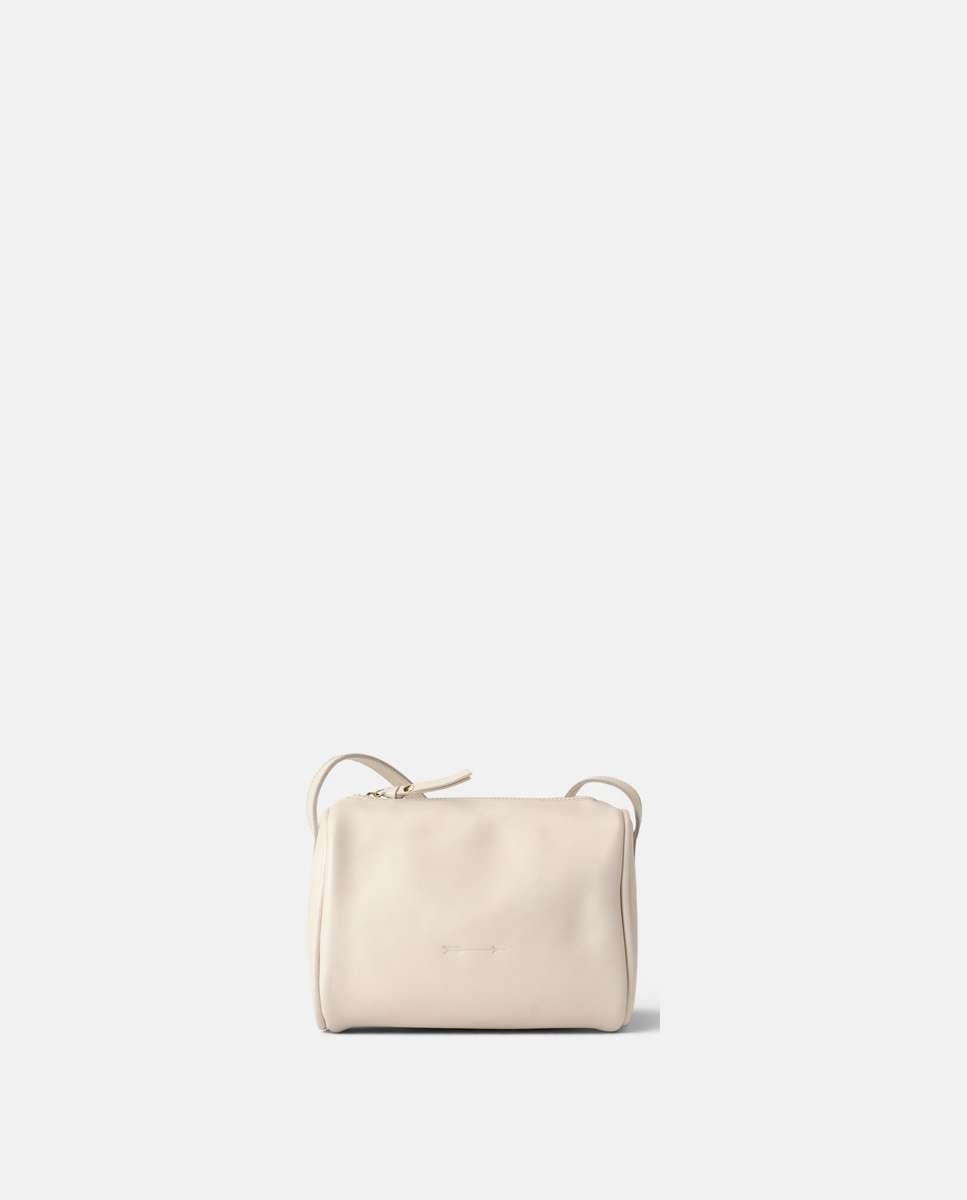 Bolso pequeño parker de piel pequeño forma cilíndrica - Mercules - Hueso Hueso-2
