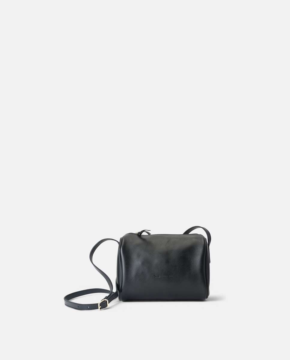 Bolso pequeño parker de piel pequeño forma cilíndrica - Mercules - Negro Negro-1