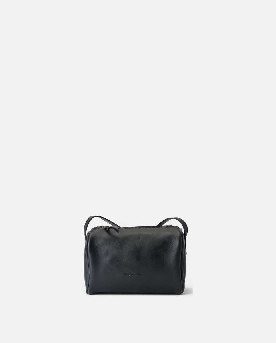 Bolso pequeño parker de piel pequeño forma cilíndrica - Mercules - Negro Negro-2