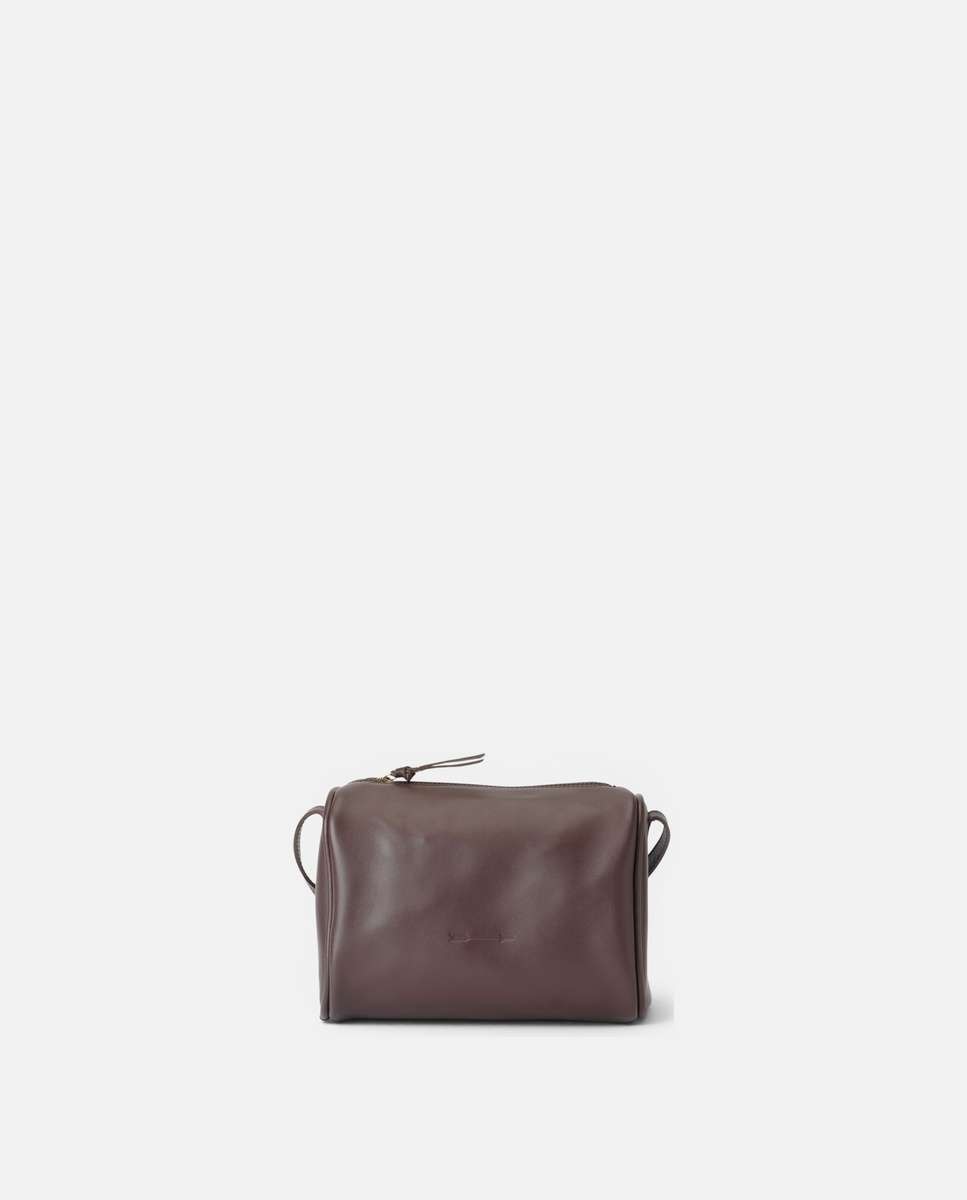 Bolso pequeño parker de piel pequeño forma cilíndrica - Mercules - Marrón oscuro Marrón oscuro-2