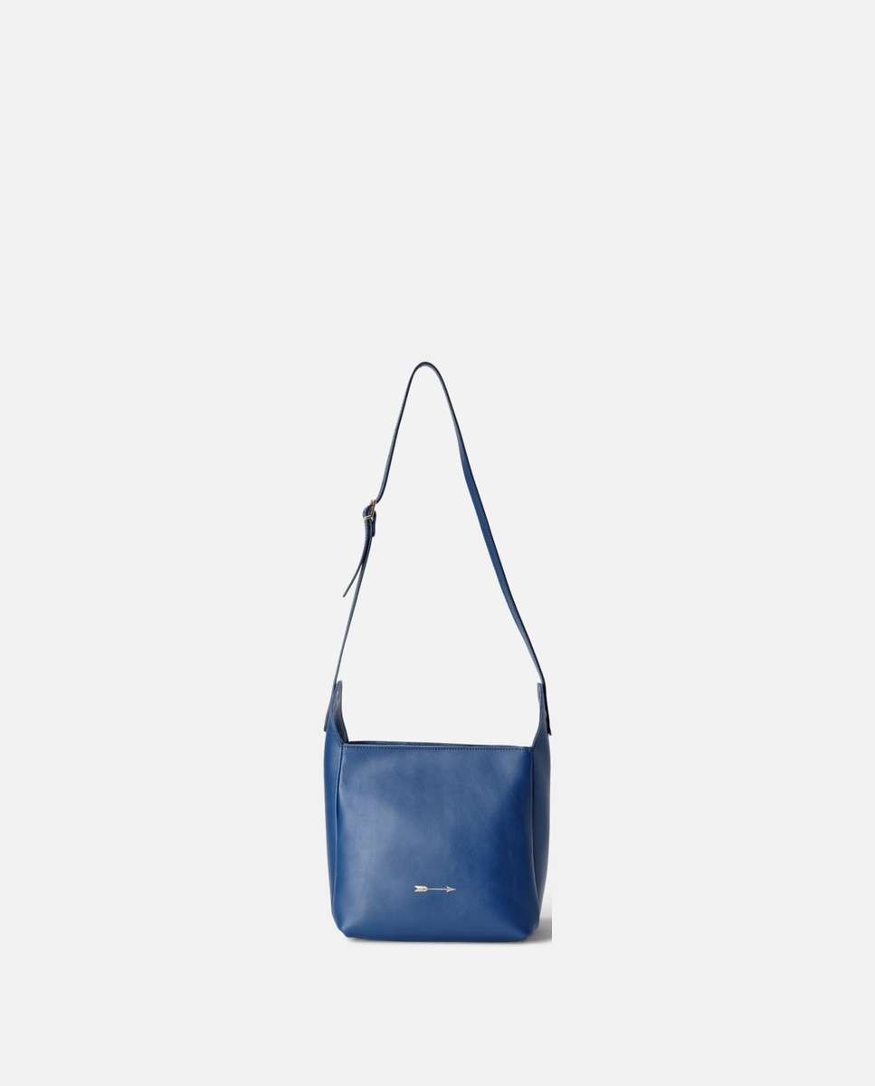 Bolso mediano de piel estilo bandolera con estructura rectangular y asa regulable - Mercules - Navy Navy-1