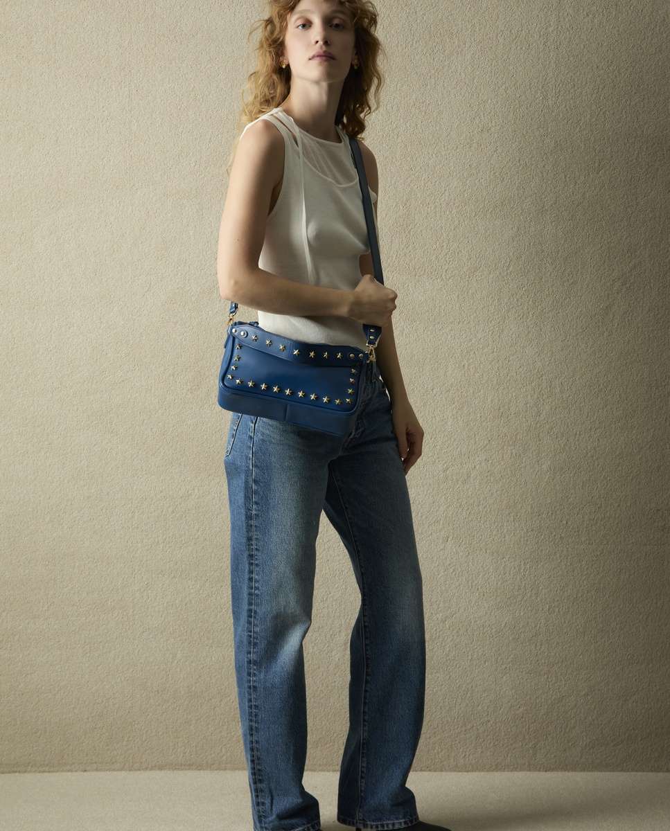 Bolso de hombro sandy stars de piel mediano forma rectangular - Mercules - Navy Navy-2