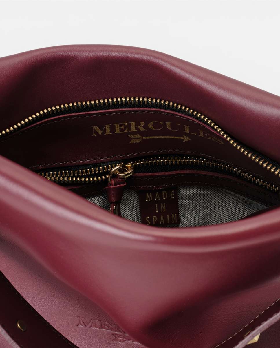 Bolso de hombro tango de piel mediano - Mercules - Burdeos Burdeos-5