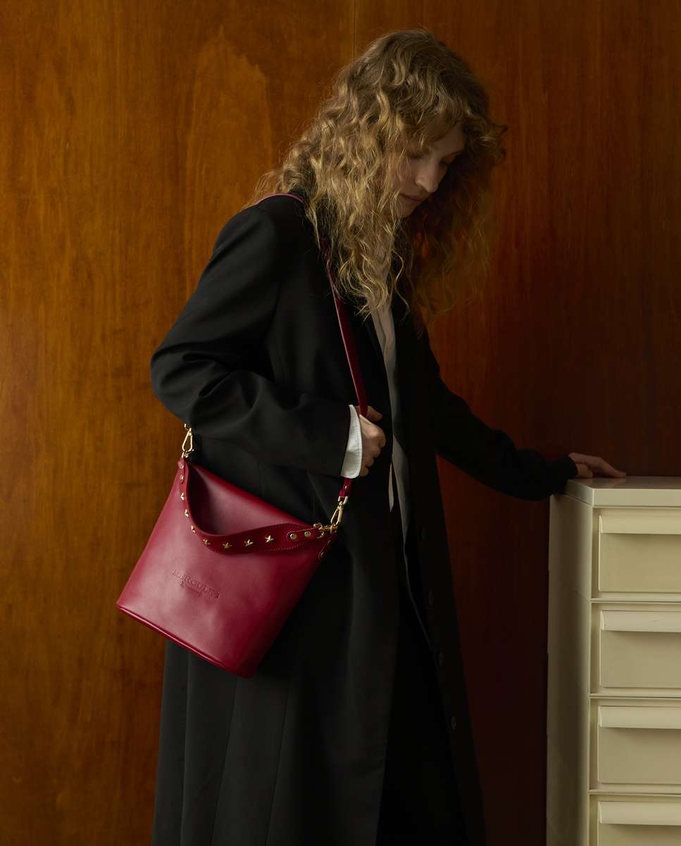 Bolso de hombro tango de piel mediano - Mercules - Rojo Rojo-2