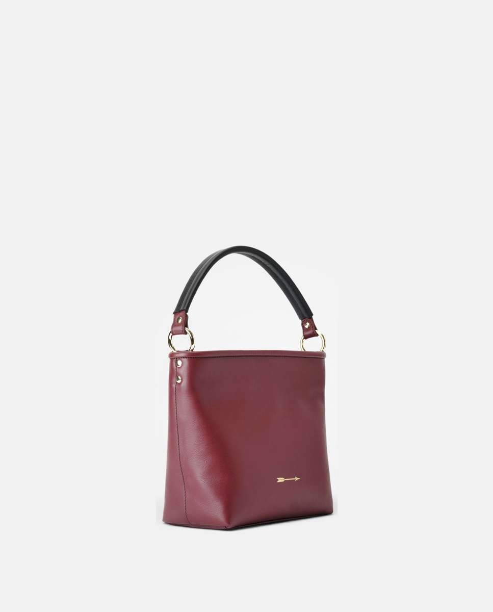 Bolso de mano tonga de piel mediano - Mercules - Burdeos Burdeos-4