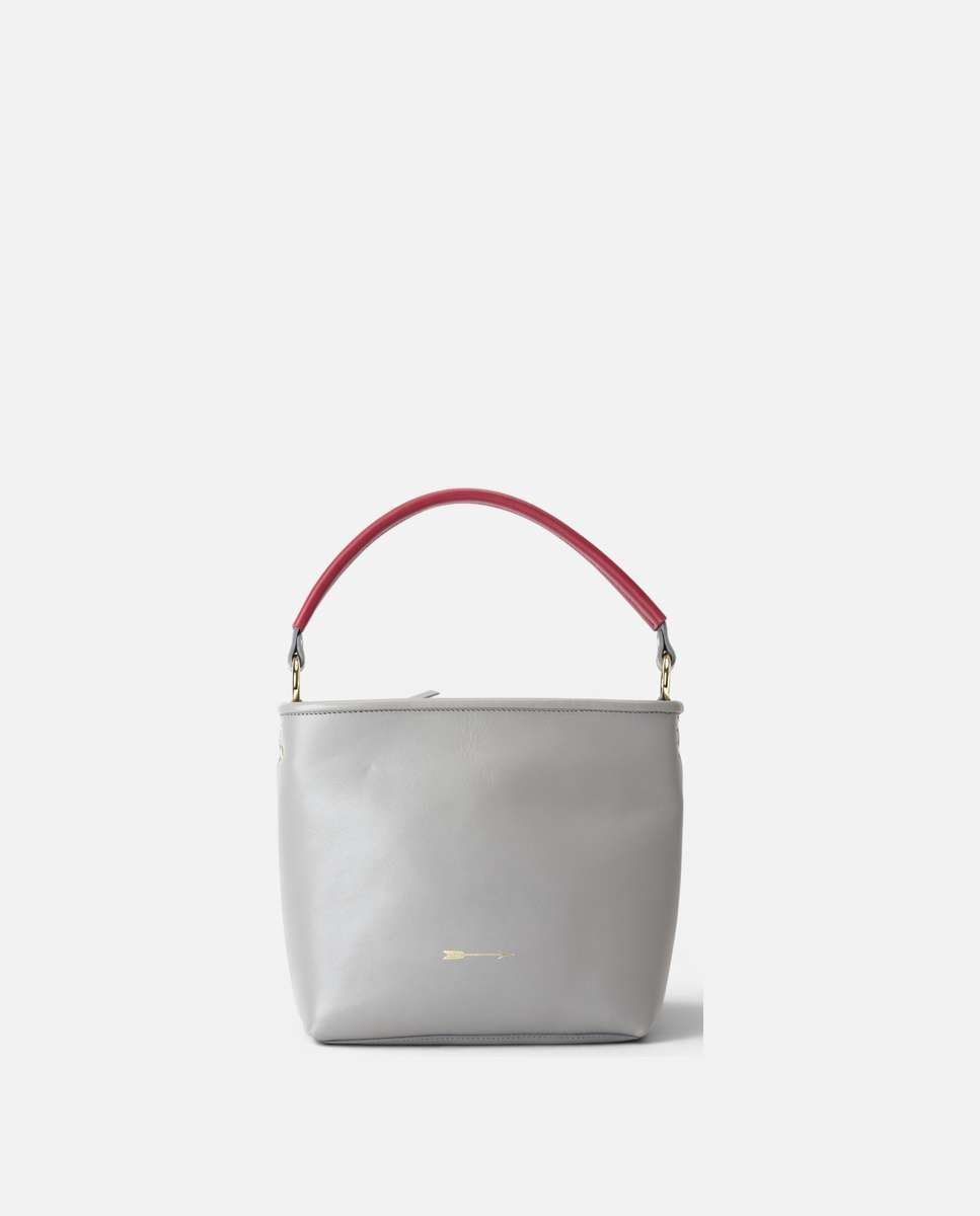 Bolso de mano tonga de piel mediano - Mercules - Gris Gris-1