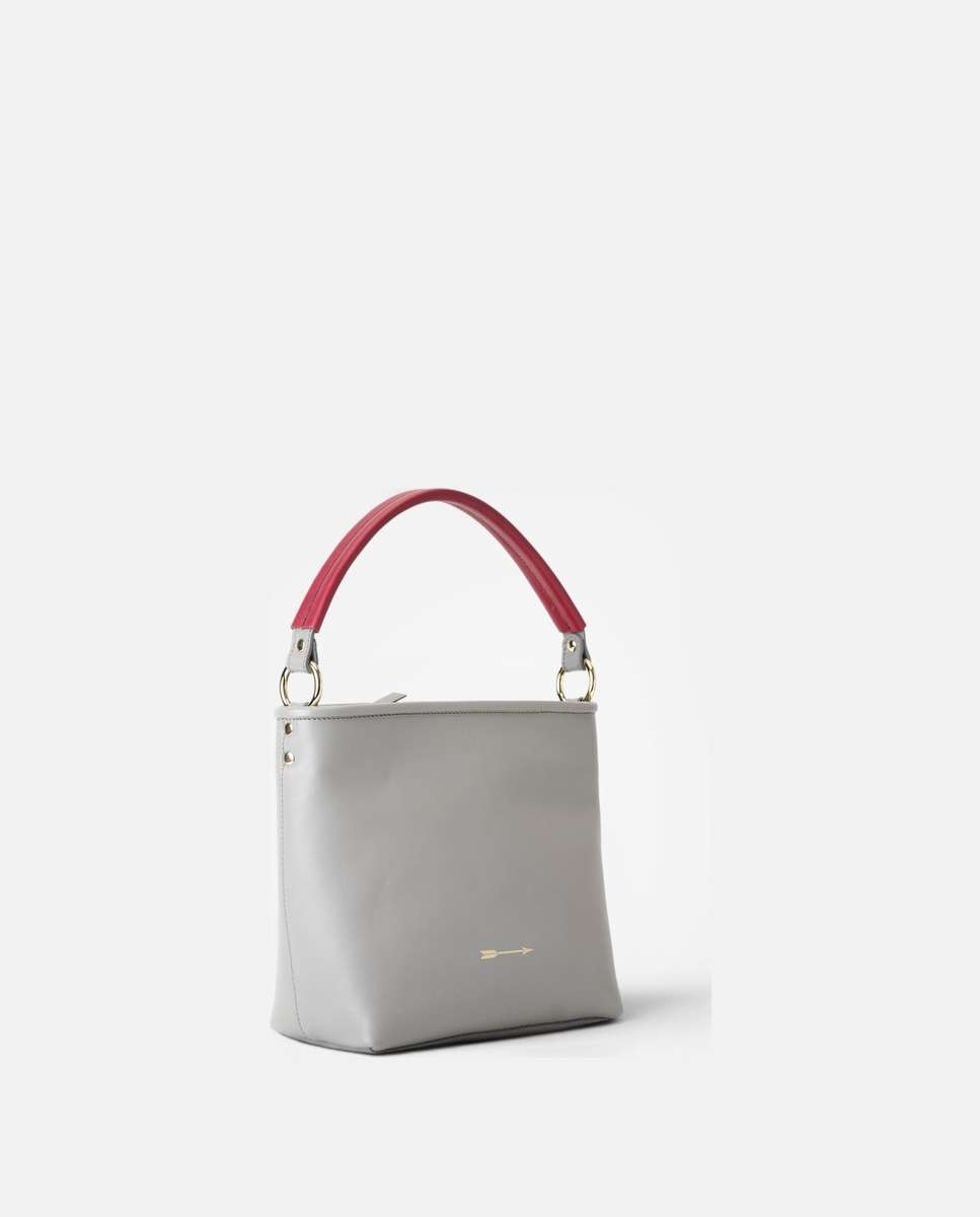Bolso de mano tonga de piel mediano - Mercules - Gris Gris-4