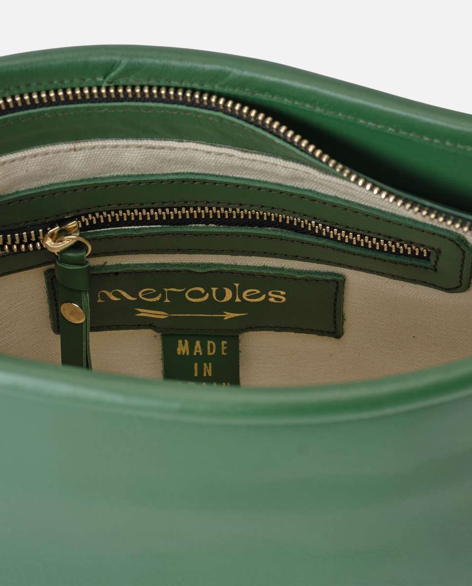 Bolso de mano tonga de piel mediano - Mercules - Verde Verde-2