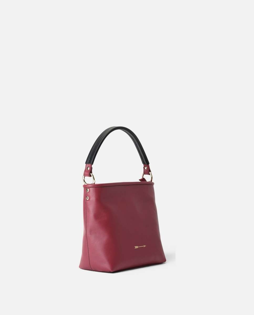 Bolso de mano tonga de piel mediano - Mercules - Rojo / Negro Rojo / Negro-3