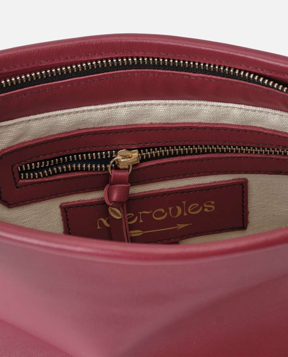 Bolso de mano tonga de piel mediano - Mercules - Rojo / Negro Rojo / Negro-2