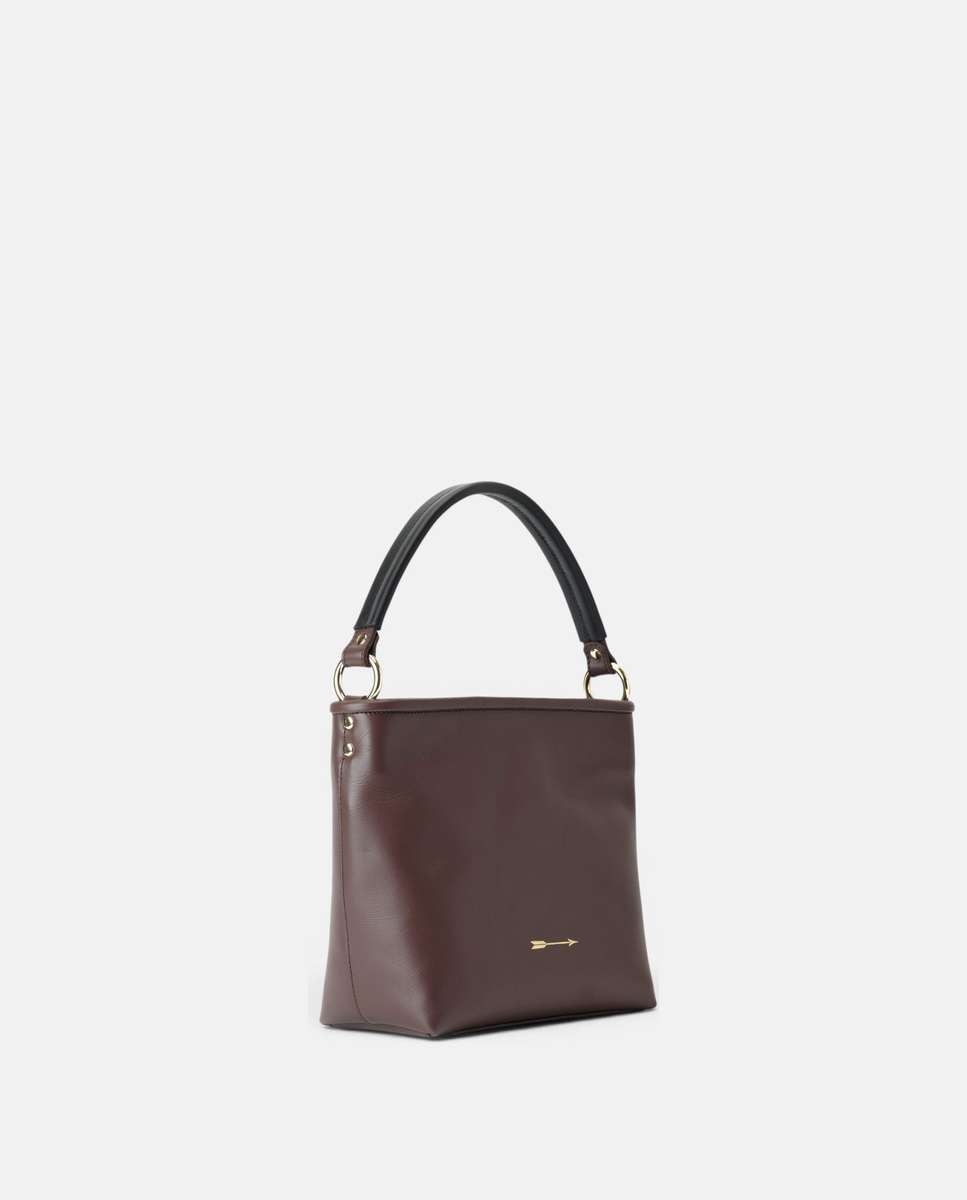 Bolso de mano tonga de piel mediano - Mercules - Marrón oscuro Marrón oscuro-3