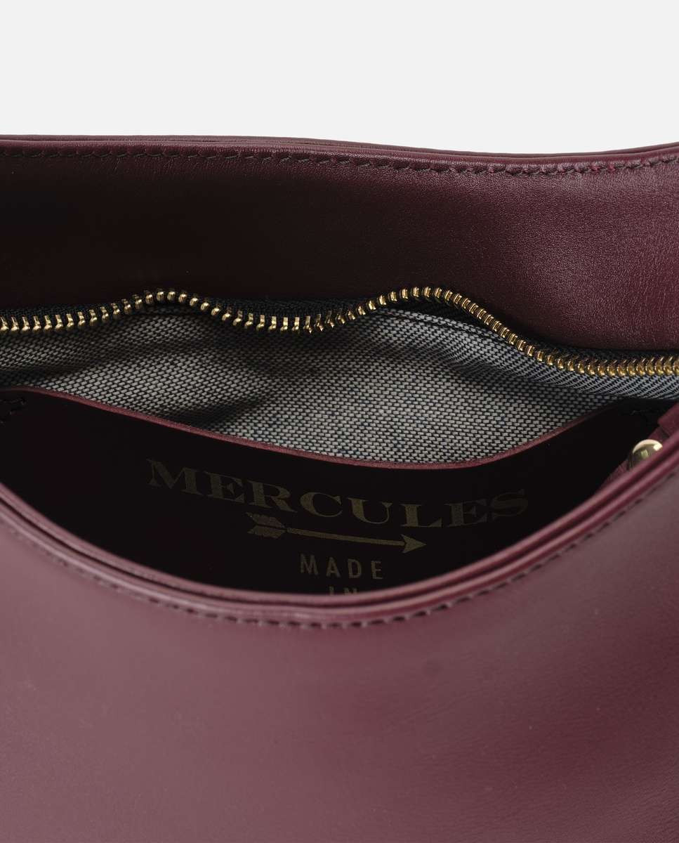 Bolso de hombro corbet de piel mediano - Mercules - Burdeos Burdeos-3