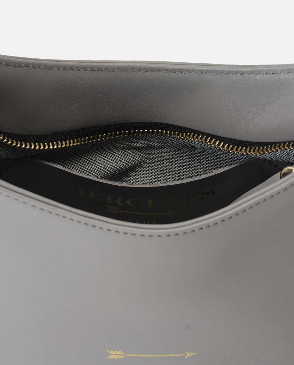 Bolso de hombro corbet de piel mediano - Mercules - Gris Gris-2