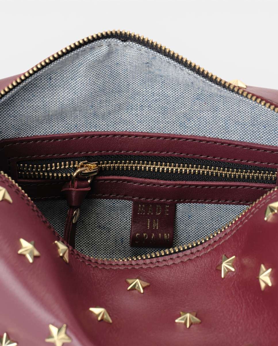 Bolso de hombro dixie de piel mediano - Mercules - Burdeos Burdeos-5
