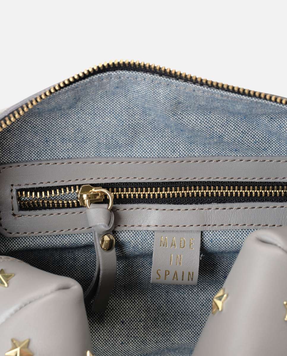 Bolso de hombro dixie de piel mediano - Mercules - Gris Gris-2