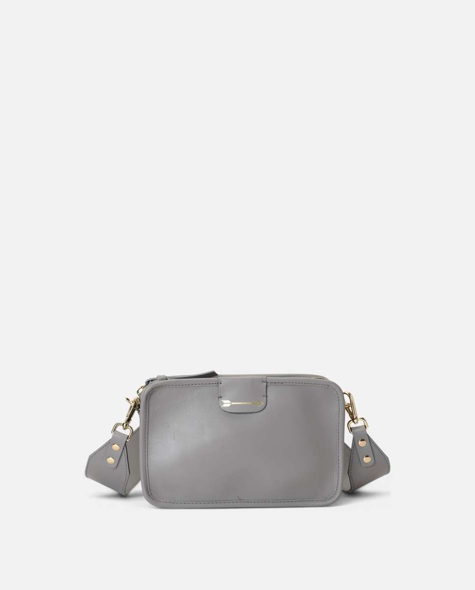 Bandolera harvest de piel pequeña forma rectangular - Mercules - Gris Gris-1