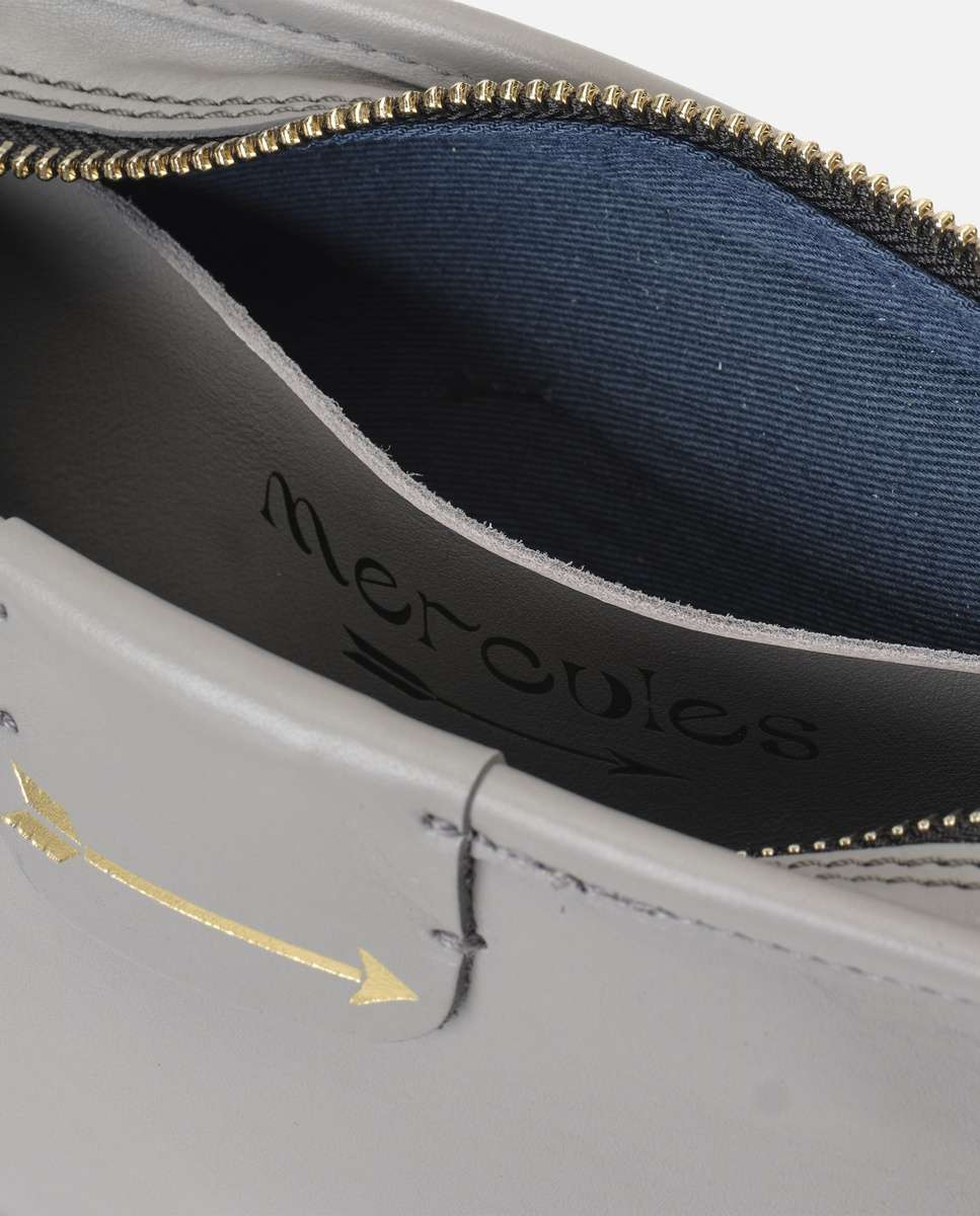 Bandolera harvest de piel pequeña forma rectangular - Mercules - Gris Gris-4