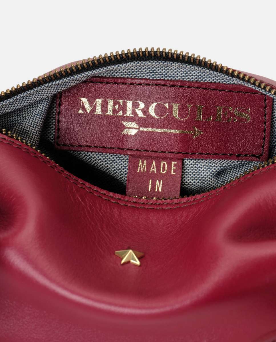 Bolso pequeño wasp de piel pequeño forma ovalada - Mercules - Rojo Rojo-2