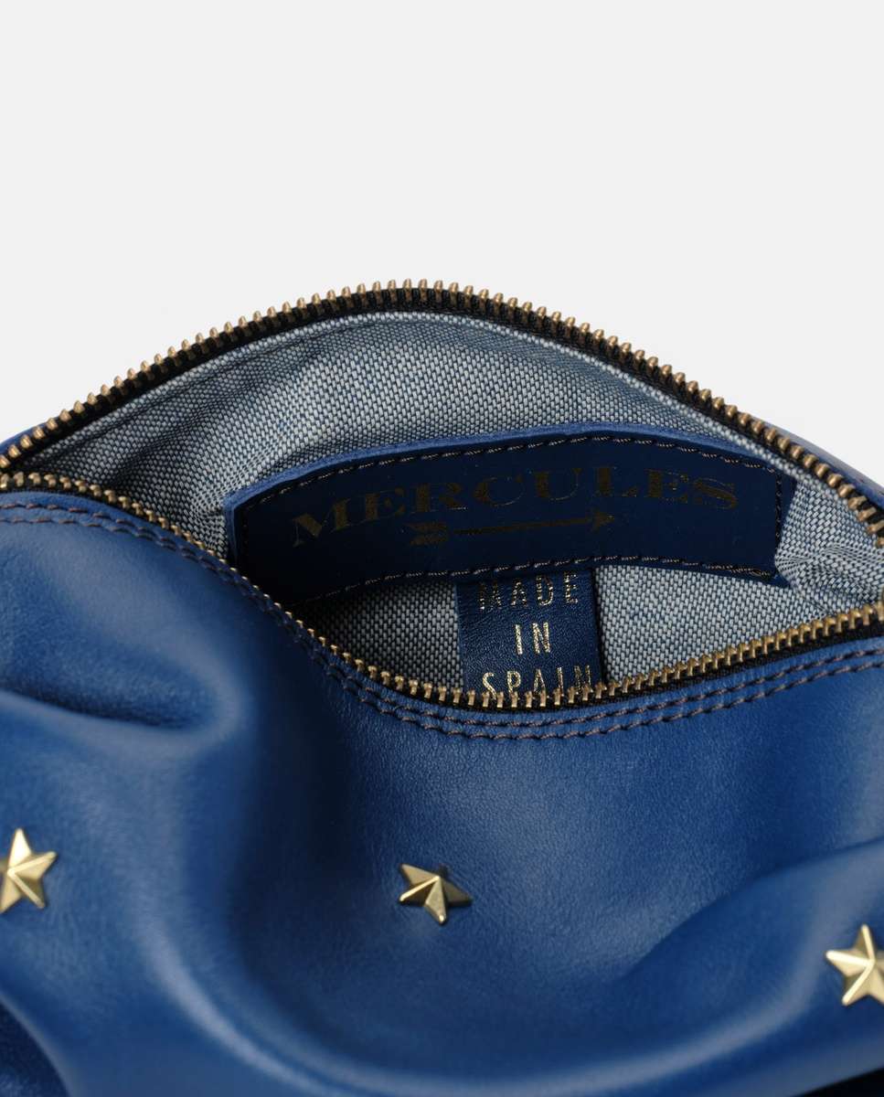 Bolso pequeño wasp de piel pequeño forma ovalada - Mercules - Navy Navy-4