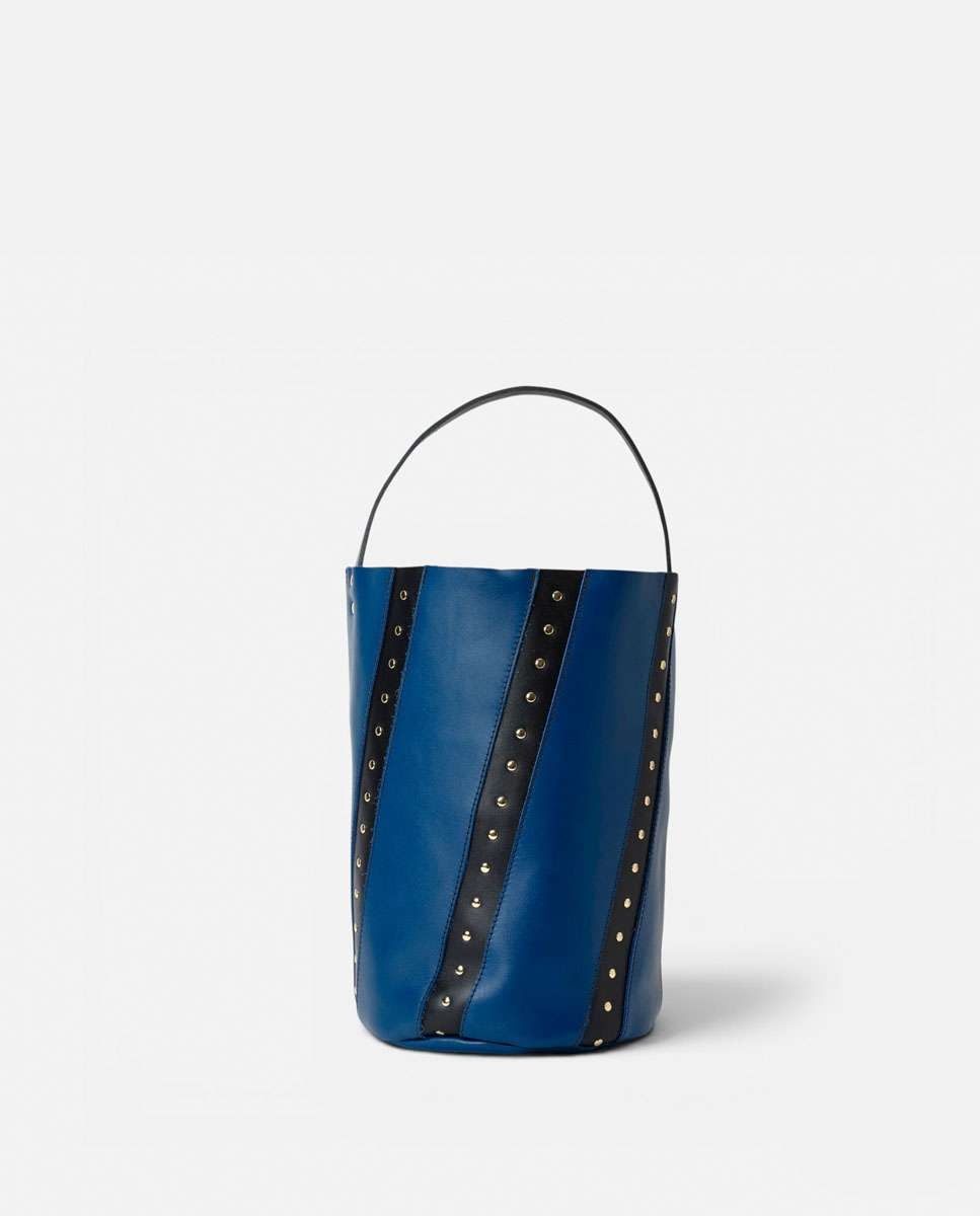 Bolso de hombro bucket twisted remaches de piel grande cubo - Mercules - Navy Navy-1