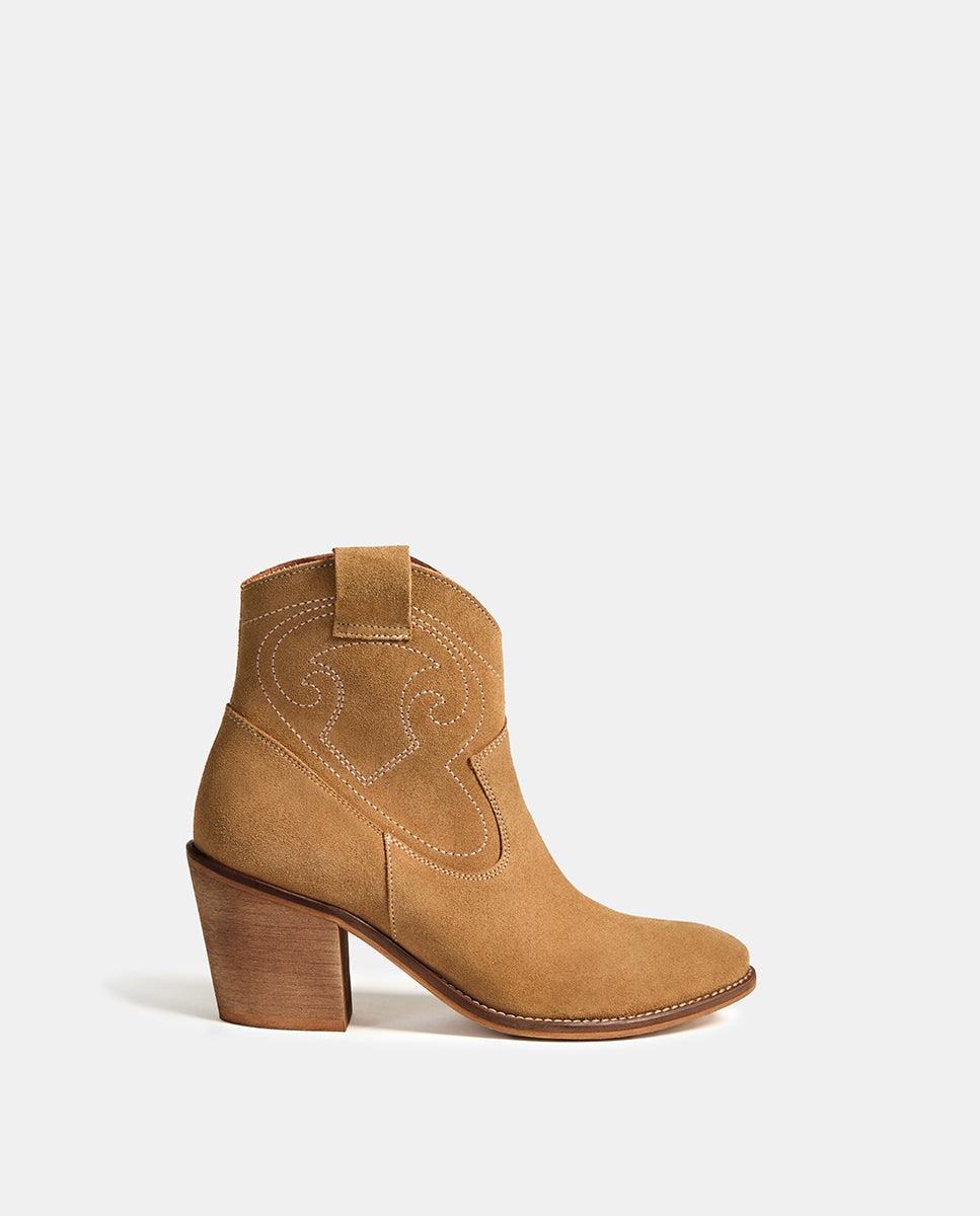 Botín de mujer de piel básico - Bryan Stepwise - Camel Camel-1