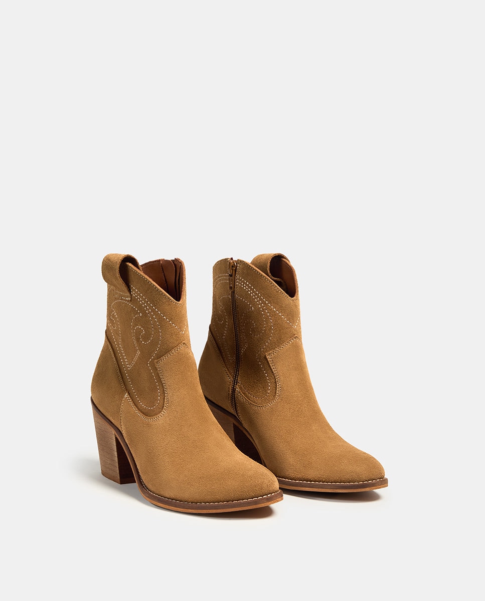 Botín de mujer de piel básico - Bryan Stepwise - Camel Camel-4