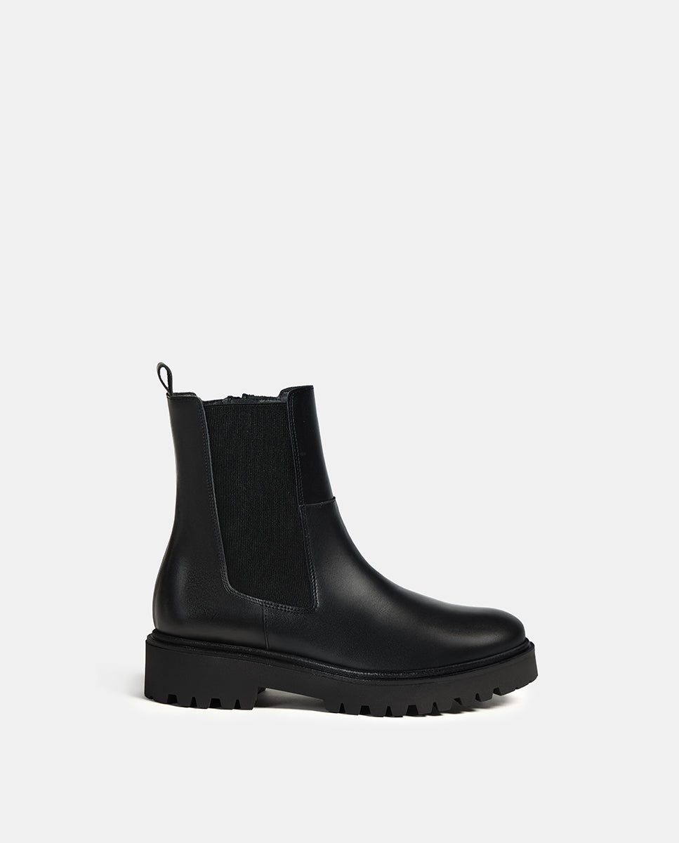 Botines básicos de mujer de piel básico - Bryan Stepwise - Negro Negro-1