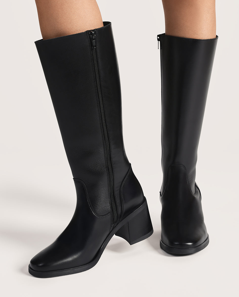 Botín de mujer de piel - Bryan Stepwise - Negro Negro-3